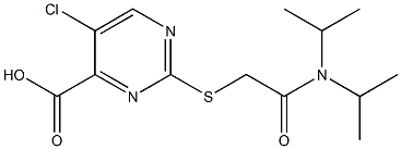 5-chloro-2-{[2-(diisopropylamino)-2-oxoethyl]thio}pyrimidine-4-carboxylic acid 구조식 이미지