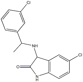 5-chloro-3-{[1-(3-chlorophenyl)ethyl]amino}-2,3-dihydro-1H-indol-2-one Structure