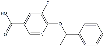 5-chloro-6-(1-phenylethoxy)pyridine-3-carboxylic acid 구조식 이미지