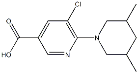 5-chloro-6-(3,5-dimethylpiperidin-1-yl)pyridine-3-carboxylic acid 구조식 이미지