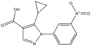 5-cyclopropyl-1-(3-nitrophenyl)-1H-pyrazole-4-carboxylic acid Structure