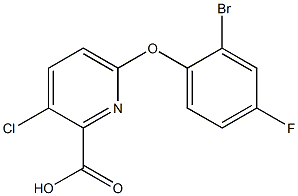 6-(2-bromo-4-fluorophenoxy)-3-chloropyridine-2-carboxylic acid Structure