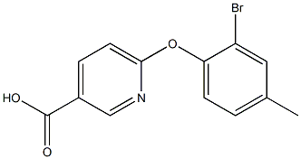 6-(2-bromo-4-methylphenoxy)pyridine-3-carboxylic acid 구조식 이미지