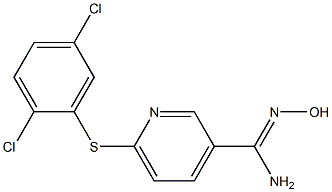 6-[(2,5-dichlorophenyl)sulfanyl]-N'-hydroxypyridine-3-carboximidamide 구조식 이미지