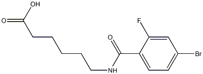 6-[(4-bromo-2-fluorobenzoyl)amino]hexanoic acid 구조식 이미지