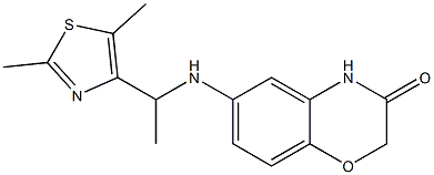 6-{[1-(2,5-dimethyl-1,3-thiazol-4-yl)ethyl]amino}-3,4-dihydro-2H-1,4-benzoxazin-3-one 구조식 이미지