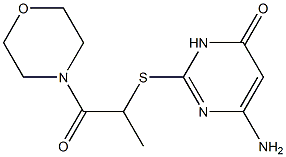 6-amino-2-{[1-(morpholin-4-yl)-1-oxopropan-2-yl]sulfanyl}-3,4-dihydropyrimidin-4-one Structure