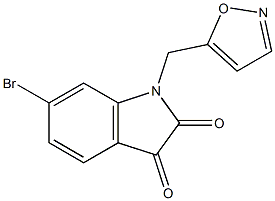 6-bromo-1-(1,2-oxazol-5-ylmethyl)-2,3-dihydro-1H-indole-2,3-dione 구조식 이미지