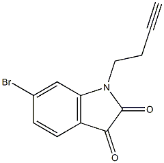 6-bromo-1-(but-3-yn-1-yl)-2,3-dihydro-1H-indole-2,3-dione 구조식 이미지