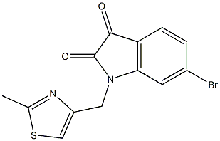 6-bromo-1-[(2-methyl-1,3-thiazol-4-yl)methyl]-2,3-dihydro-1H-indole-2,3-dione 구조식 이미지