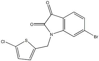 6-bromo-1-[(5-chlorothiophen-2-yl)methyl]-2,3-dihydro-1H-indole-2,3-dione 구조식 이미지