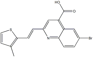 6-bromo-2-[(E)-2-(3-methylthien-2-yl)vinyl]quinoline-4-carboxylic acid Structure