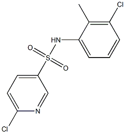 6-chloro-N-(3-chloro-2-methylphenyl)pyridine-3-sulfonamide 구조식 이미지