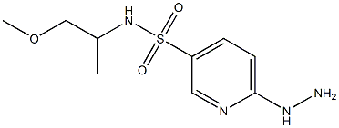 6-hydrazinyl-N-(1-methoxypropan-2-yl)pyridine-3-sulfonamide 구조식 이미지