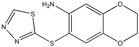 7-(1,3,4-thiadiazol-2-ylsulfanyl)-2,3-dihydro-1,4-benzodioxin-6-amine 구조식 이미지