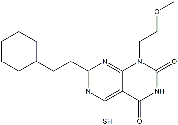 7-(2-cyclohexylethyl)-5-mercapto-1-(2-methoxyethyl)pyrimido[4,5-d]pyrimidine-2,4(1H,3H)-dione 구조식 이미지