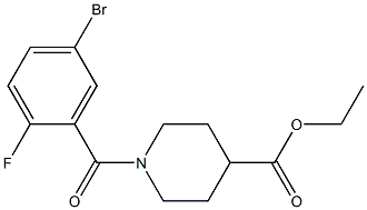 ethyl 1-[(5-bromo-2-fluorophenyl)carbonyl]piperidine-4-carboxylate Structure