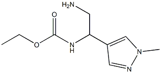 ethyl N-[2-amino-1-(1-methyl-1H-pyrazol-4-yl)ethyl]carbamate 구조식 이미지