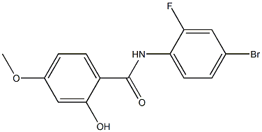 N-(4-bromo-2-fluorophenyl)-2-hydroxy-4-methoxybenzamide 구조식 이미지