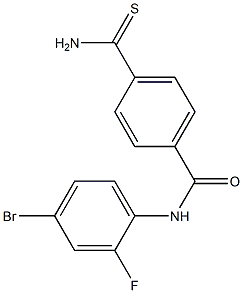 N-(4-bromo-2-fluorophenyl)-4-carbamothioylbenzamide 구조식 이미지