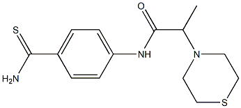 N-(4-carbamothioylphenyl)-2-(thiomorpholin-4-yl)propanamide 구조식 이미지