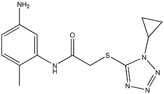 N-(5-amino-2-methylphenyl)-2-[(1-cyclopropyl-1H-1,2,3,4-tetrazol-5-yl)sulfanyl]acetamide 구조식 이미지