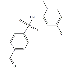 N-(5-chloro-2-methylphenyl)-4-acetylbenzene-1-sulfonamide 구조식 이미지