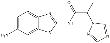 N-(6-amino-1,3-benzothiazol-2-yl)-2-(1H-1,2,4-triazol-1-yl)propanamide 구조식 이미지