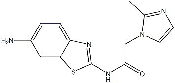 N-(6-amino-1,3-benzothiazol-2-yl)-2-(2-methyl-1H-imidazol-1-yl)acetamide 구조식 이미지