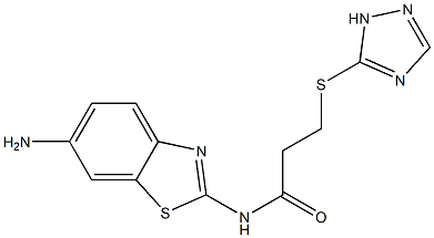 N-(6-amino-1,3-benzothiazol-2-yl)-3-(1H-1,2,4-triazol-5-ylsulfanyl)propanamide 구조식 이미지