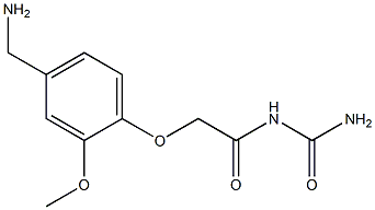N-(aminocarbonyl)-2-[4-(aminomethyl)-2-methoxyphenoxy]acetamide 구조식 이미지
