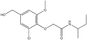 N-(butan-2-yl)-2-[2-chloro-4-(hydroxymethyl)-6-methoxyphenoxy]acetamide 구조식 이미지