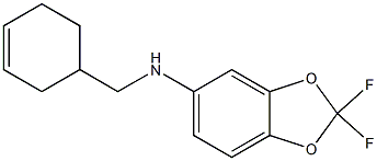 N-(cyclohex-3-en-1-ylmethyl)-2,2-difluoro-2H-1,3-benzodioxol-5-amine 구조식 이미지