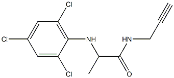 N-(prop-2-yn-1-yl)-2-[(2,4,6-trichlorophenyl)amino]propanamide 구조식 이미지