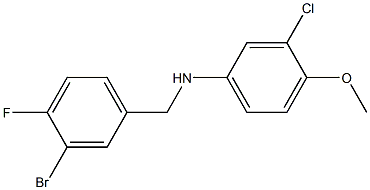 N-[(3-bromo-4-fluorophenyl)methyl]-3-chloro-4-methoxyaniline 구조식 이미지