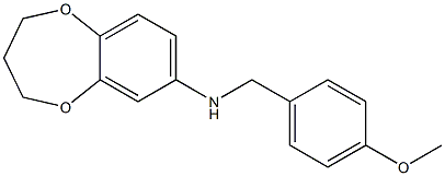 N-[(4-methoxyphenyl)methyl]-3,4-dihydro-2H-1,5-benzodioxepin-7-amine 구조식 이미지