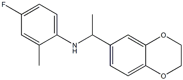 N-[1-(2,3-dihydro-1,4-benzodioxin-6-yl)ethyl]-4-fluoro-2-methylaniline 구조식 이미지