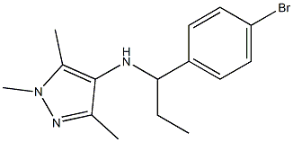 N-[1-(4-bromophenyl)propyl]-1,3,5-trimethyl-1H-pyrazol-4-amine 구조식 이미지