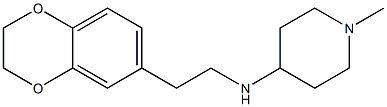 N-[2-(2,3-dihydro-1,4-benzodioxin-6-yl)ethyl]-1-methylpiperidin-4-amine 구조식 이미지