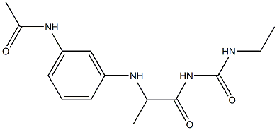 N-[3-({1-[(ethylcarbamoyl)amino]-1-oxopropan-2-yl}amino)phenyl]acetamide 구조식 이미지