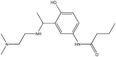 N-[3-(1-{[2-(dimethylamino)ethyl]amino}ethyl)-4-hydroxyphenyl]butanamide 구조식 이미지