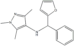 N-[furan-2-yl(phenyl)methyl]-1,3,5-trimethyl-1H-pyrazol-4-amine 구조식 이미지