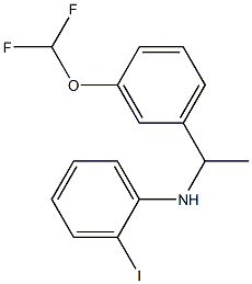 N-{1-[3-(difluoromethoxy)phenyl]ethyl}-2-iodoaniline 구조식 이미지