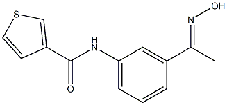 N-{3-[(1E)-N-hydroxyethanimidoyl]phenyl}thiophene-3-carboxamide 구조식 이미지