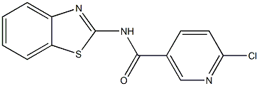 N-1,3-benzothiazol-2-yl-6-chloronicotinamide 구조식 이미지