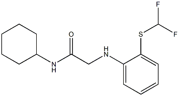 N-cyclohexyl-2-({2-[(difluoromethyl)sulfanyl]phenyl}amino)acetamide 구조식 이미지