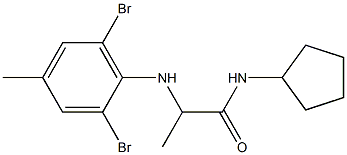 N-cyclopentyl-2-[(2,6-dibromo-4-methylphenyl)amino]propanamide Structure