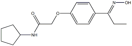 N-cyclopentyl-2-{4-[1-(hydroxyimino)propyl]phenoxy}acetamide 구조식 이미지