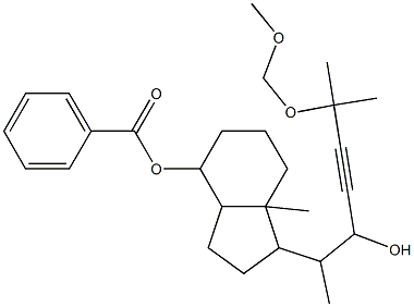 Benzoic acid 1-(2-hydroxy-5-methoxymethoxy-1,5-dimethyl-hex-3-ynyl)-7a-methyl-octahydro-inden-4-ylester 구조식 이미지