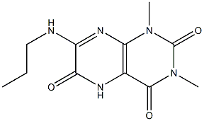 2,4,6(3H)-Pteridinetrione,  1,5-dihydro-1,3-dimethyl-7-(propylamino)- 구조식 이미지